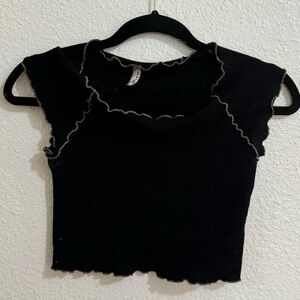 Black Textured Free People Top